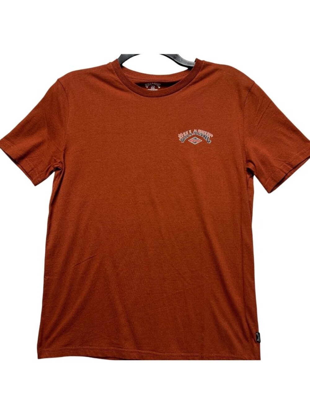 Billabong Mens Rust Graphic Logo T-Shirt Large 100% Cotton Crew Neck Casual Shor